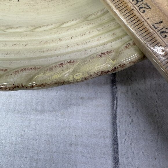 Roscher BELLINI CREAM Embossed Rope Ring Earthenware Lunch Salad Plates Set 3 - Picture 13 of 15